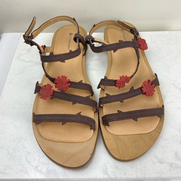 NWOT N5193F PLEASANT HERBAL TULIP Leather Sandals Comfort Padded Footbed - Picture 5 of 12